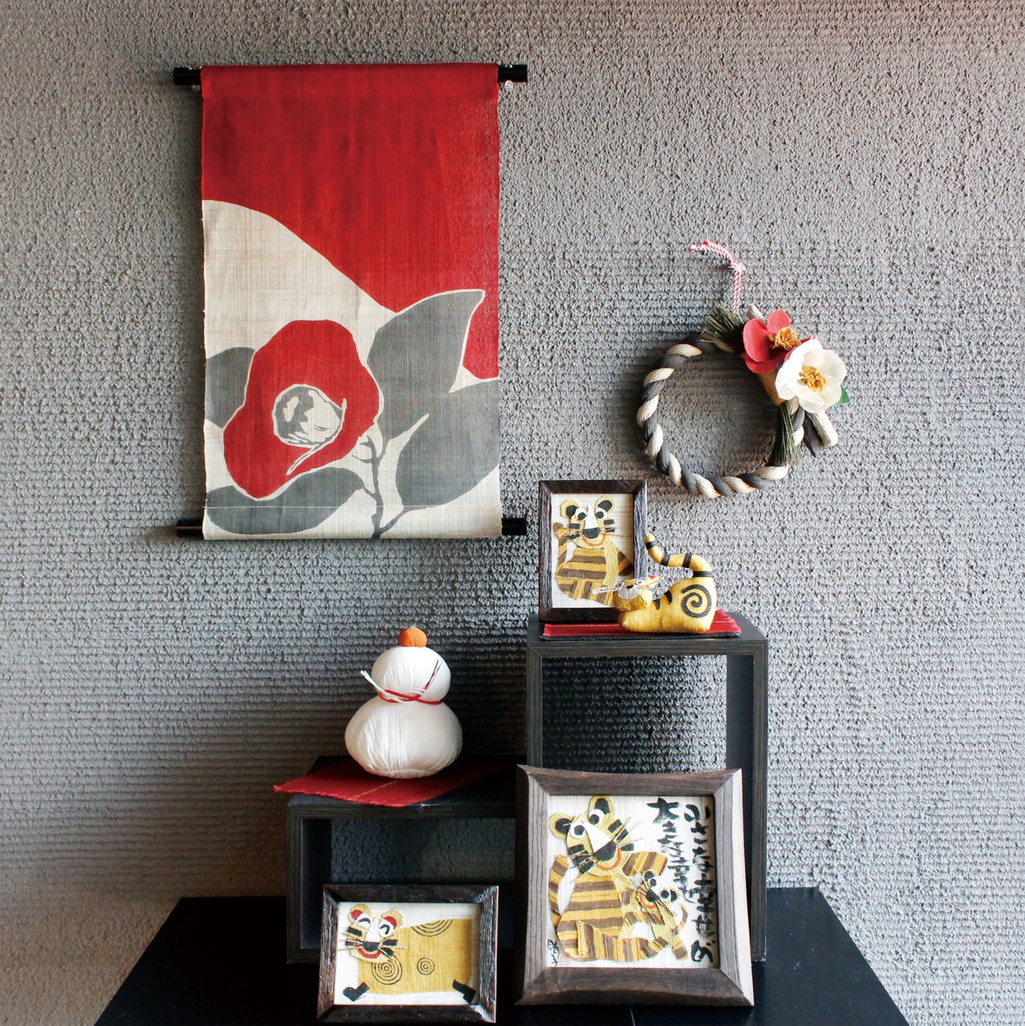 Tapestry / Ramie / Taisho-Modern Beni-Tsubaki / W37xH60cm