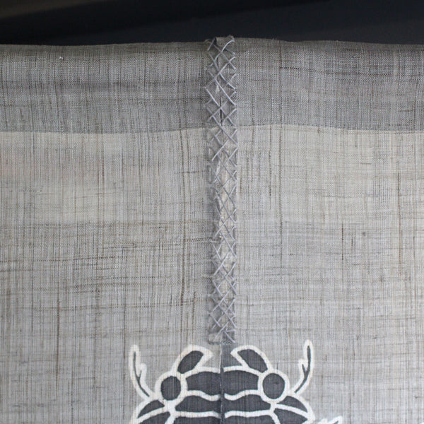 Japanese Curtain (Noren) / Ramie / Dragonfly /  Grey / W90xH120cm