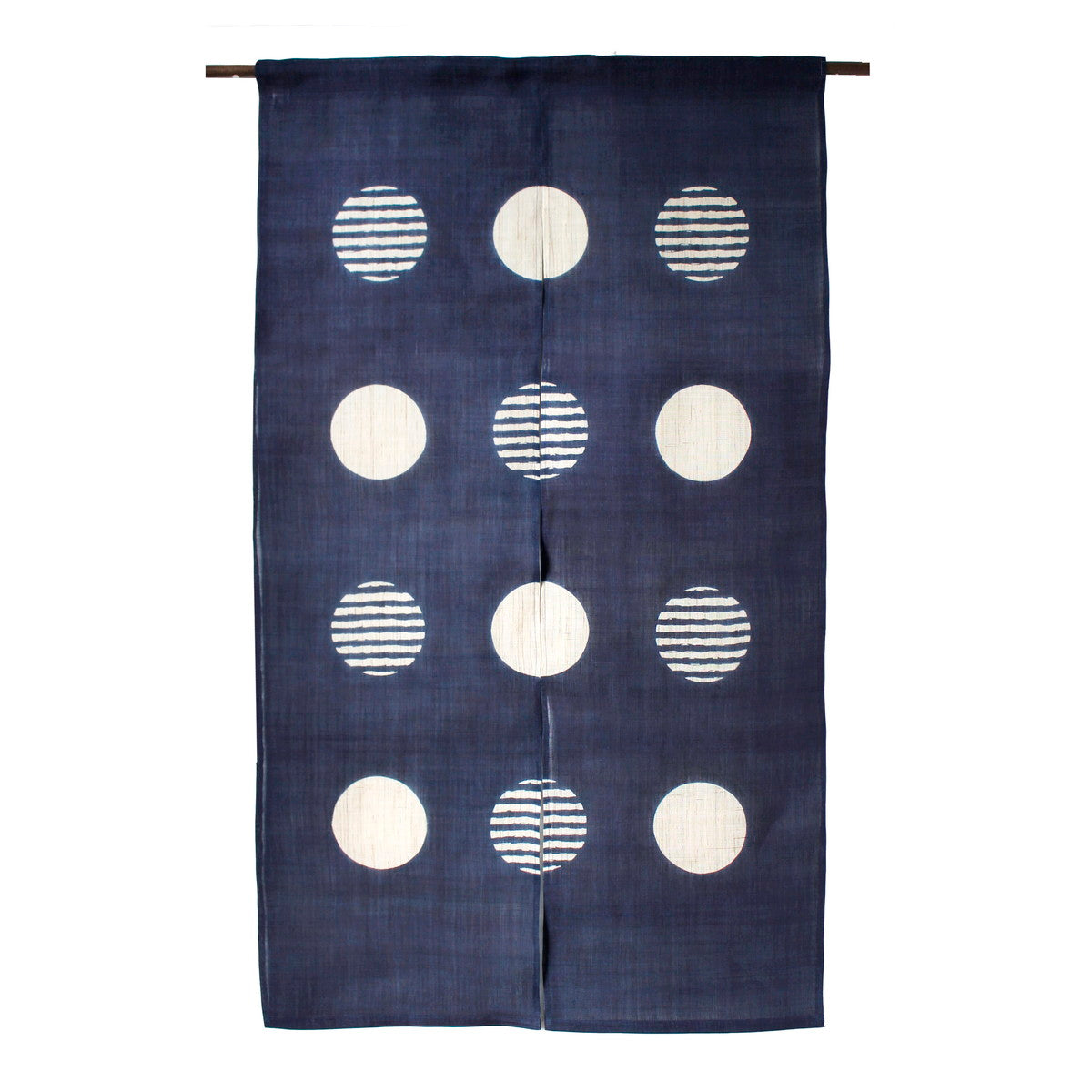 Japanese Curtain (Noren) / Ramie / Circle-Modern / Navy / W84xH150cm