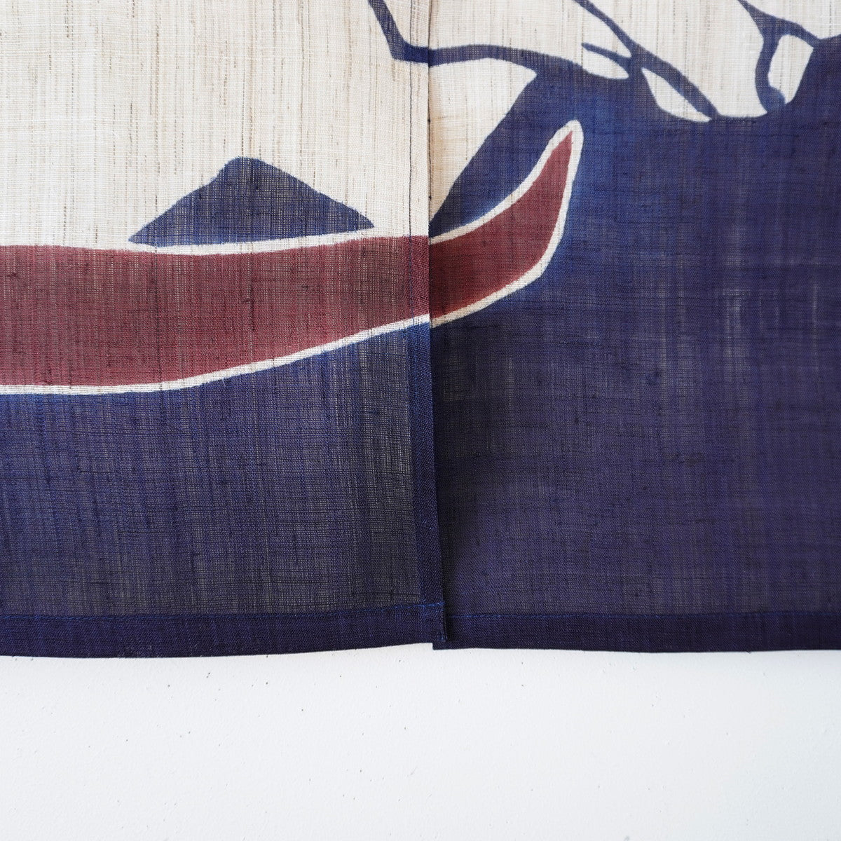 Japanese Curtain (Noren) / Ramie / Cat / Indigo / W84xH120cm