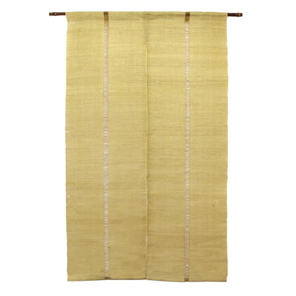 Japanese Style Noren outlet Curtain - Natural Ramie Linen - Natural Dye - Polygon Pattern - Dark Brown and White - 59