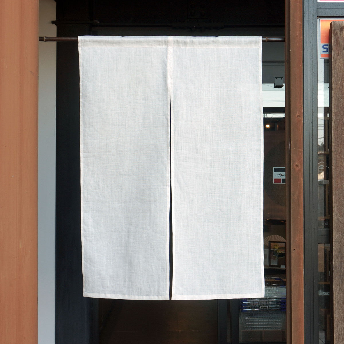 Japanese Curtain (Noren) / Ramie / Wafu-woven / Plain White  / Custom-size