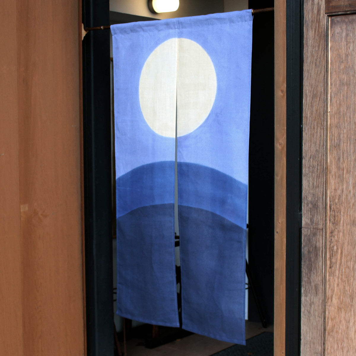 Japanese Curtain (Noren) / Ramie / Tsuki-Matsu-Yoi(Waiting for the moon) / Navy / W84xH150cm