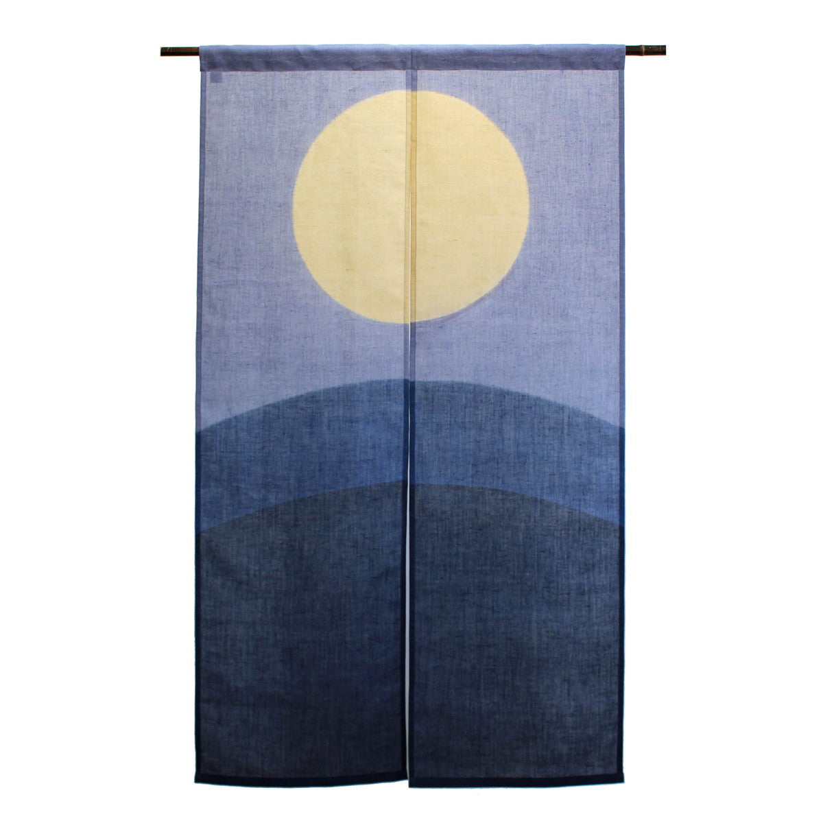 Japanese Curtain (Noren) / Ramie / Tsuki-Matsu-Yoi(Waiting for the moon) / Navy / W84xH150cm