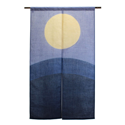 Japanese Curtain (Noren) / Ramie / Tsuki-Matsu-Yoi(Waiting for the moon) / Navy / W84xH150cm