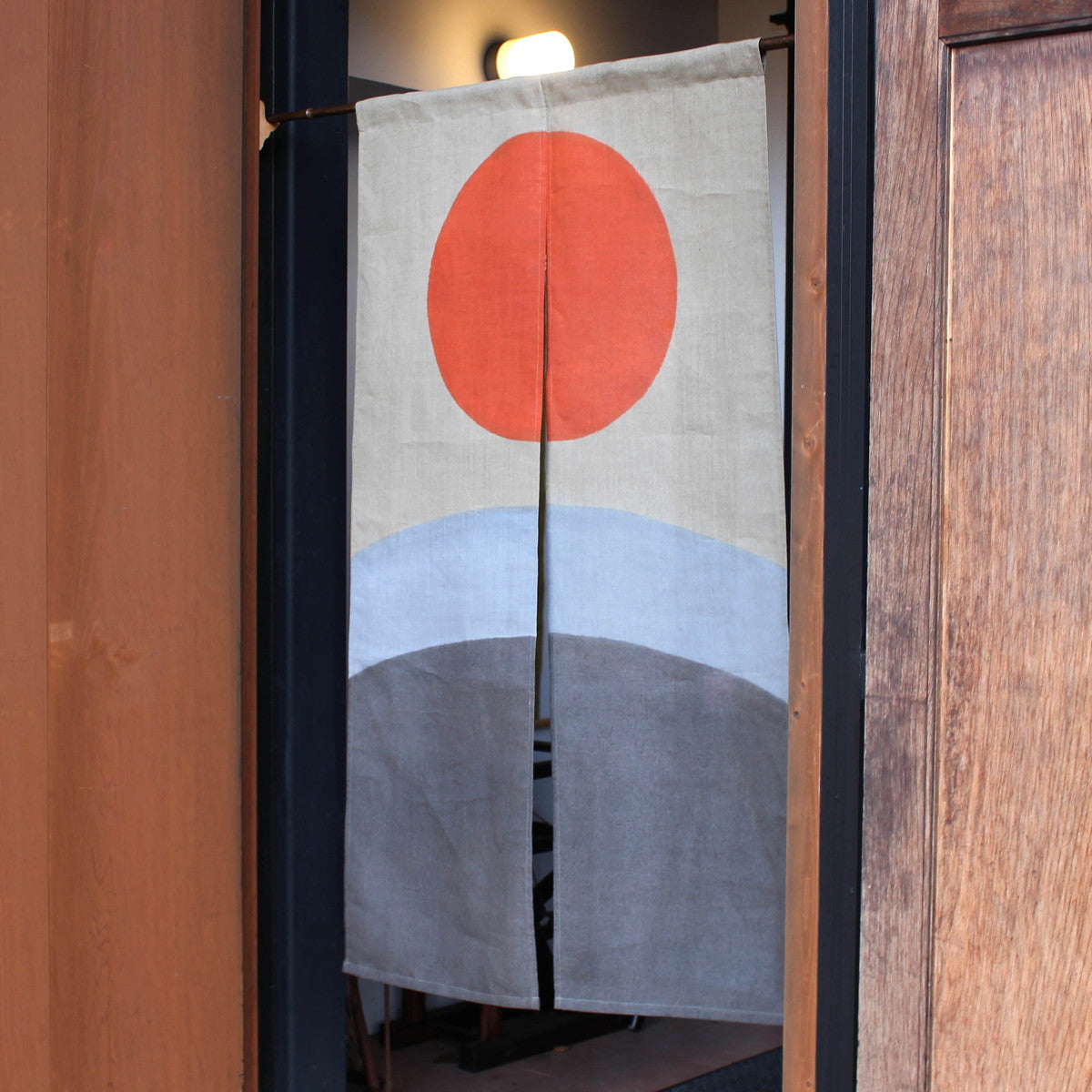 Japanese Curtain (Noren) / Ramie / Hino-De-Koku(Land of the rising sun) / Gray / W84xH150cm