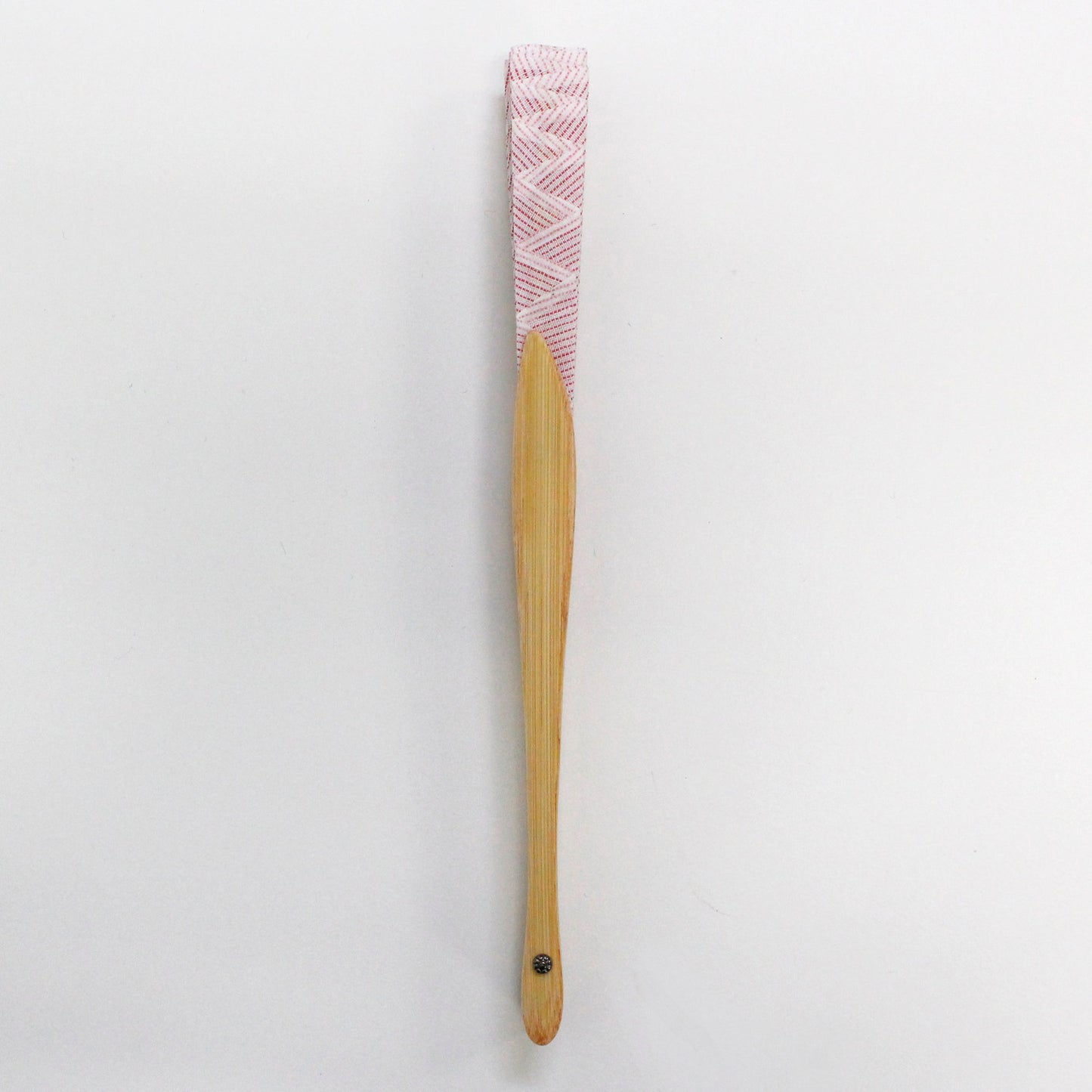 Shell-Shaped Folding Fan / Pink / Stripe
