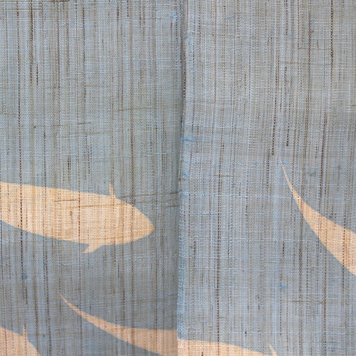Japanese Curtain (Noren) / Ramie / Sweetfish/ Light Blue / W90xH120cm