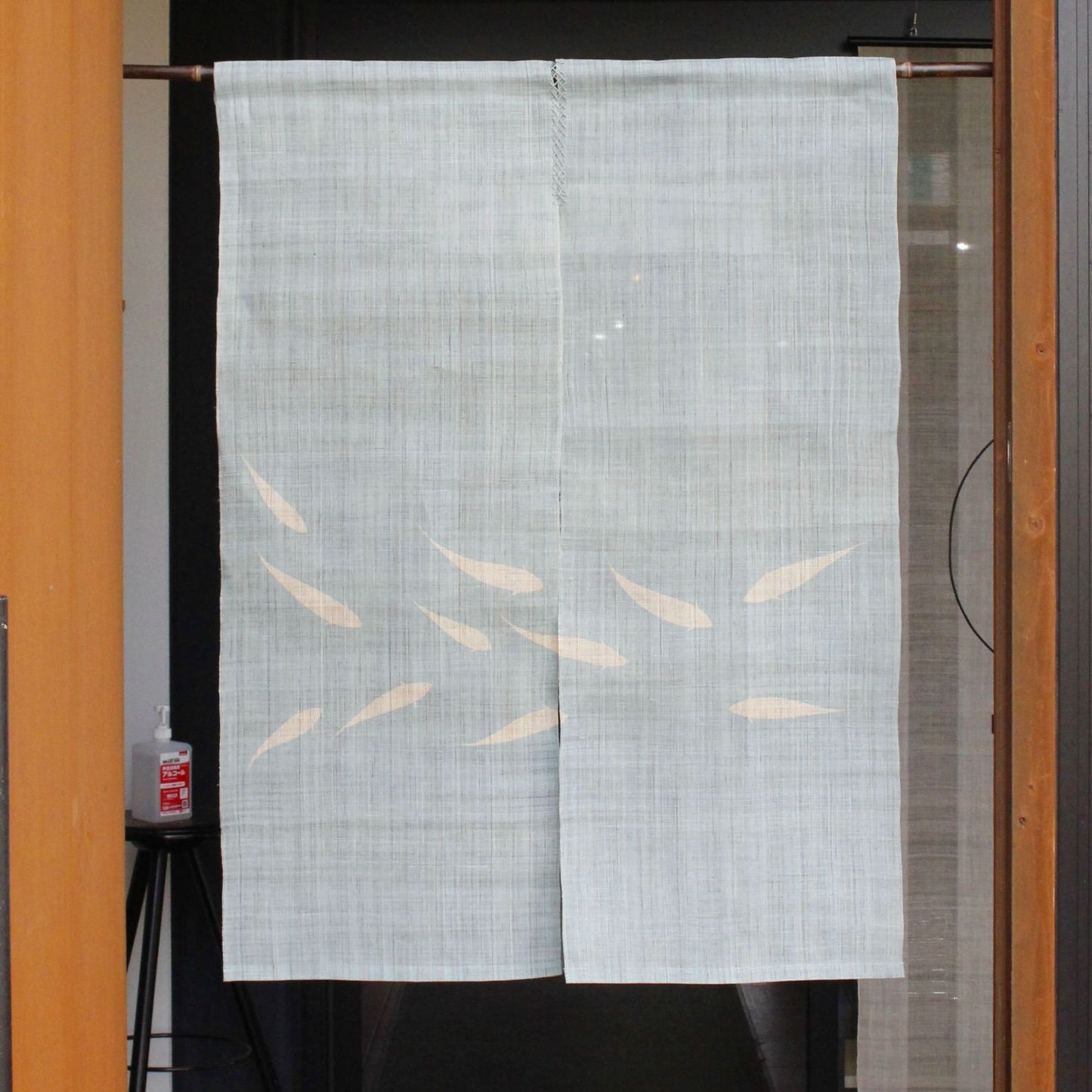 Japanese Curtain (Noren) / Ramie / Sweetfish/ Light Blue / W90xH120cm