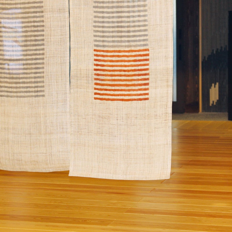 Japanese Curtain (Noren) / Ramie / SEN Modern / Orange / W84xH150cm