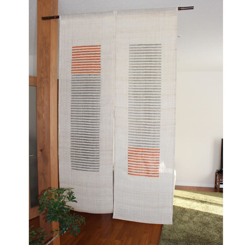 Japanese Curtain (Noren) / Ramie / SEN Modern / Orange / W84xH150cm