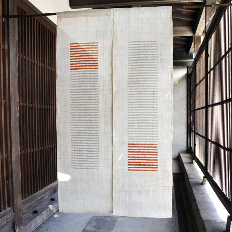 Japanese Curtain (Noren) / Ramie / SEN Modern / Orange / W84xH150cm