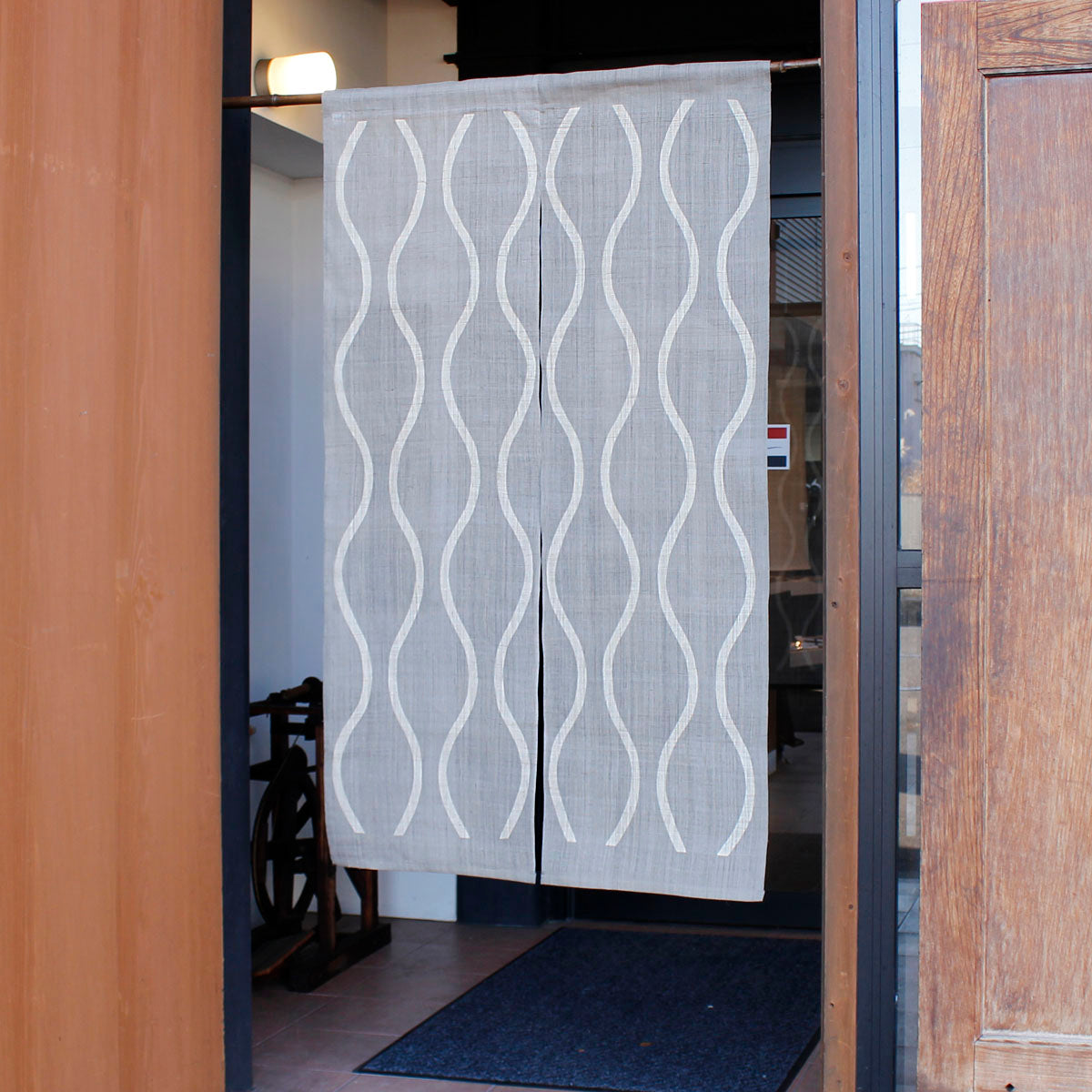 Japanese Curtain (Noren) / Ramie / Tatewaku / Grey / W84xH150cm