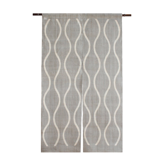 Japanese Curtain (Noren) / Ramie / Tatewaku / Grey / W84xH150cm