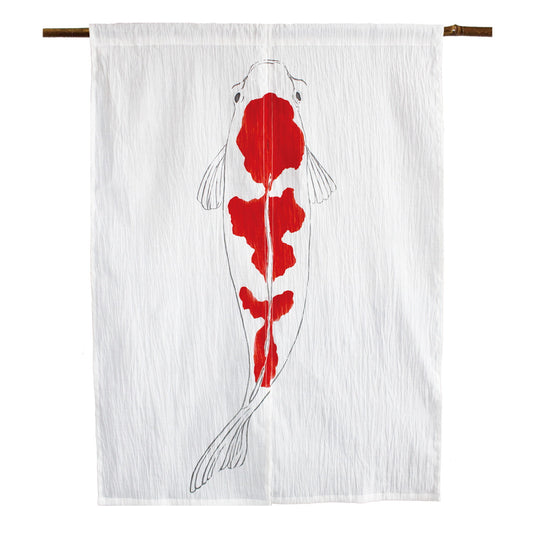 Japanese Curtain (Noren) / Coloured carp (Nishiki-GOI) / Chijimi-cloth / W84xH120cm