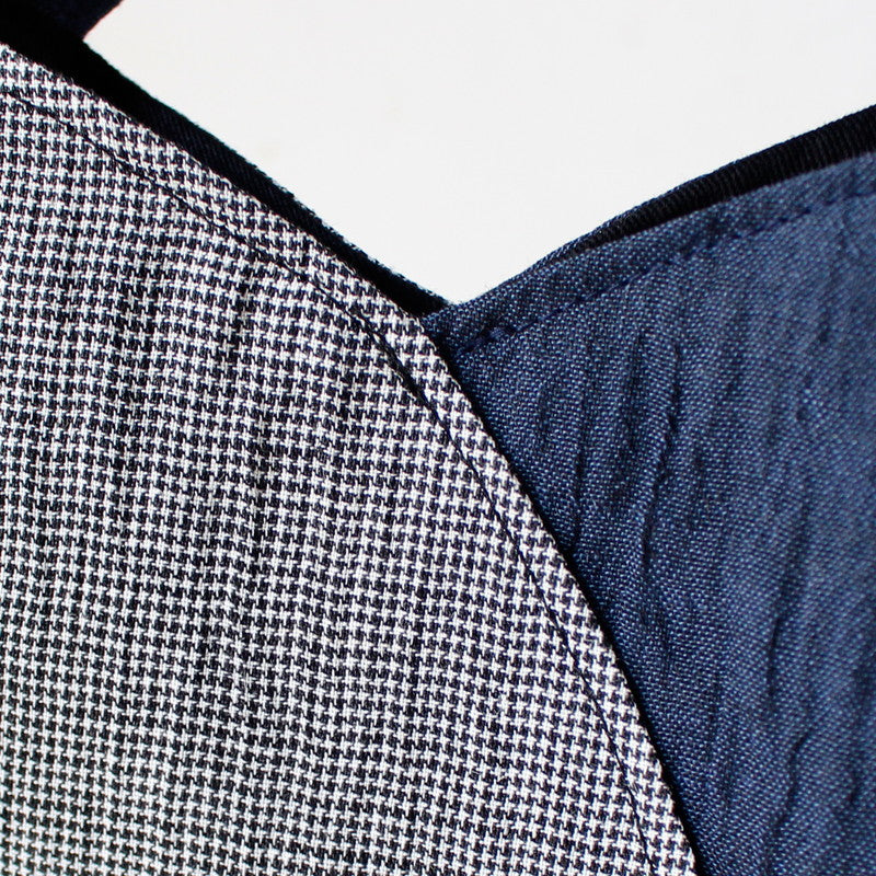 Chijimi Tulip-shaped Bag / Houndstooth / Navy