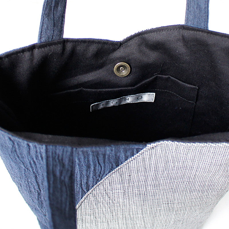 Chijimi Tulip-shaped Bag / Houndstooth / Navy