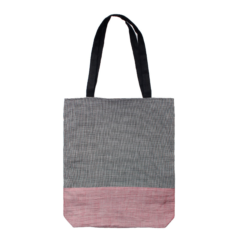 Chijimi Folding Bag / Houndstooth / Madder red / Eco Bag