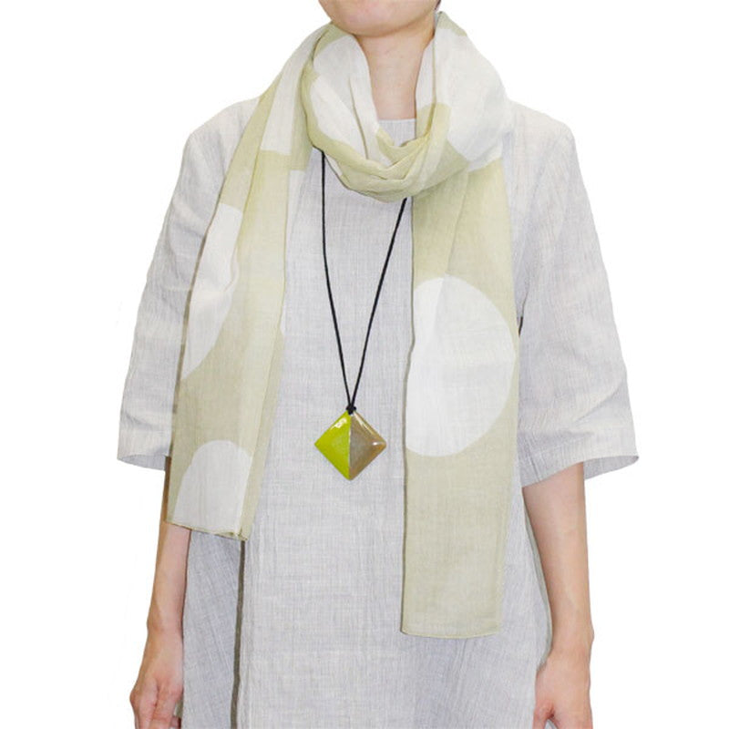 Organdy Stall (Scarf) / Dot pattern / Gray Green / Ramie
