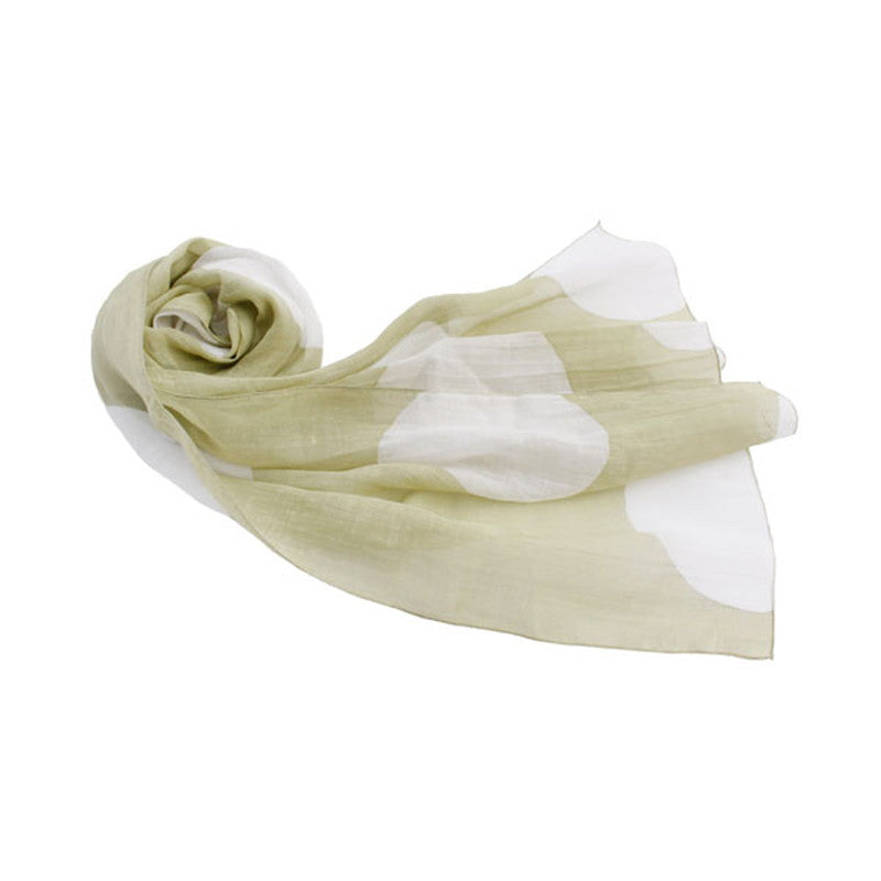 Organdy Stall (Scarf) / Dot pattern / Gray Green / Ramie