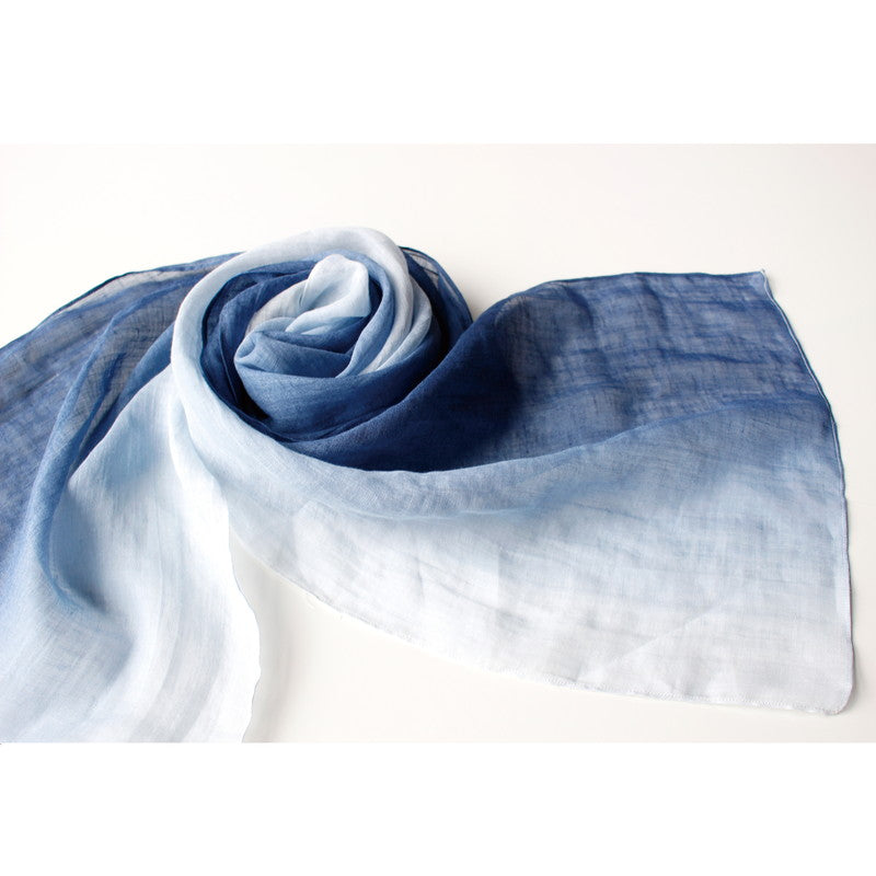 Organdy Stall (Scarf) / Gradation / Blue / Ramie
