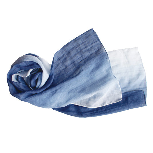 Organdy Stall (Scarf) / Gradation / Blue / Ramie