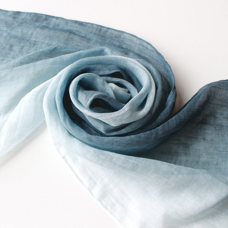 Organdy Stall (Scarf) / Gradation/Green/Ramie