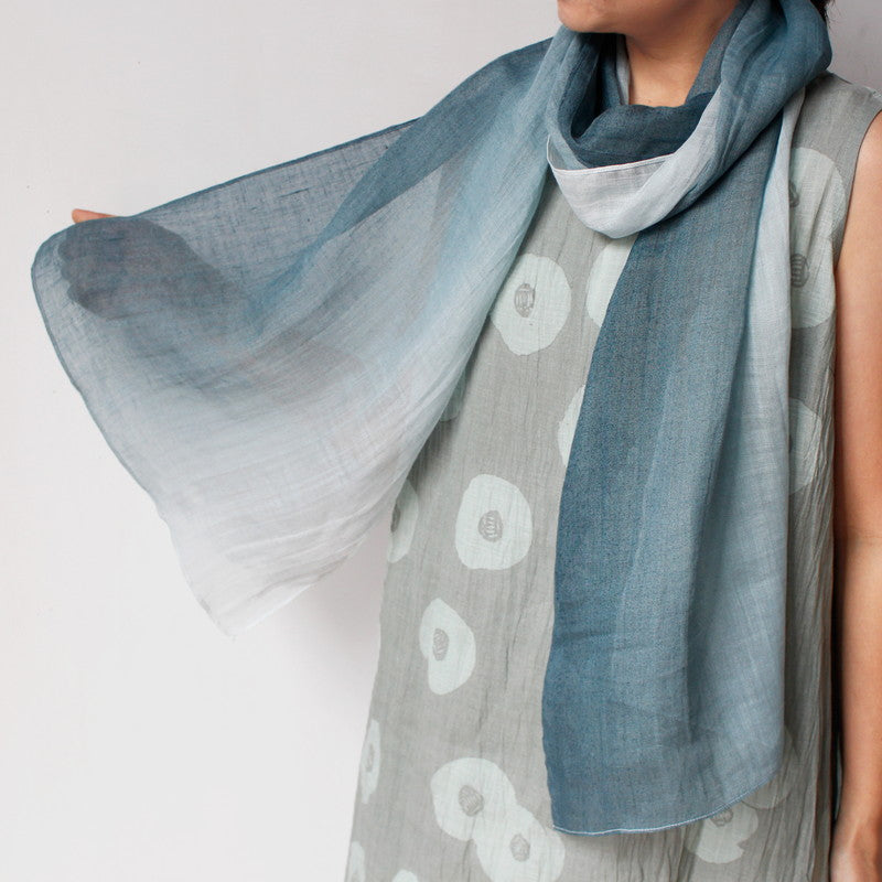 Organdy Stall (Scarf) / Gradation/Green/Ramie