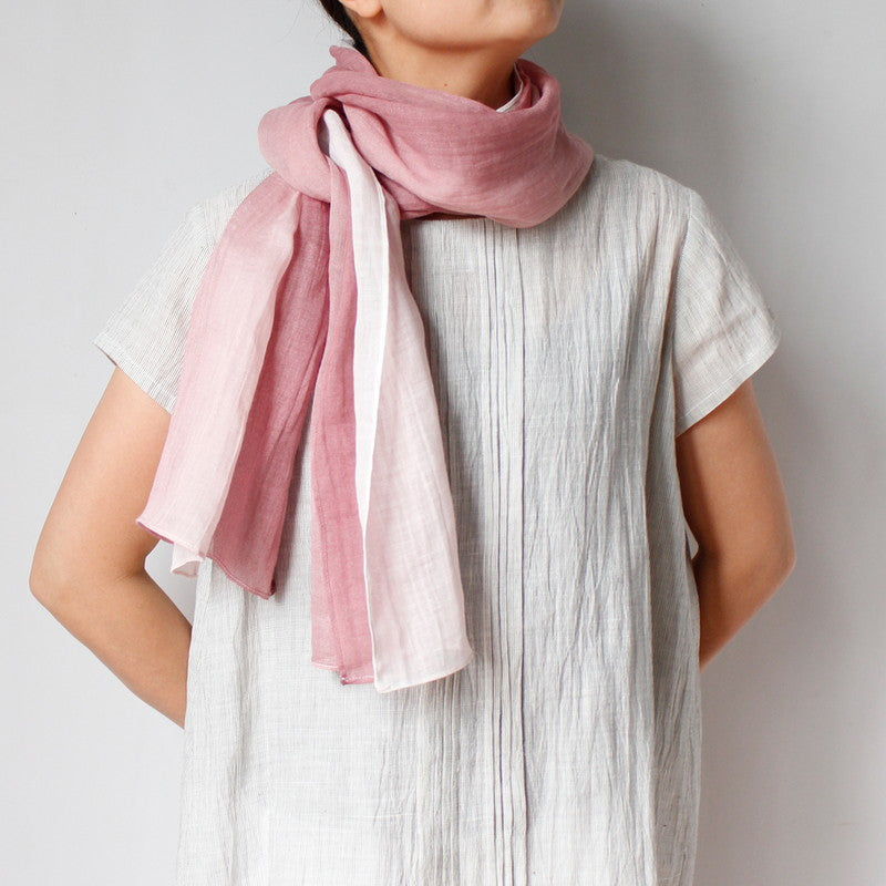 Organdy Stall (Scarf) / Gradation/Pink/Ramie