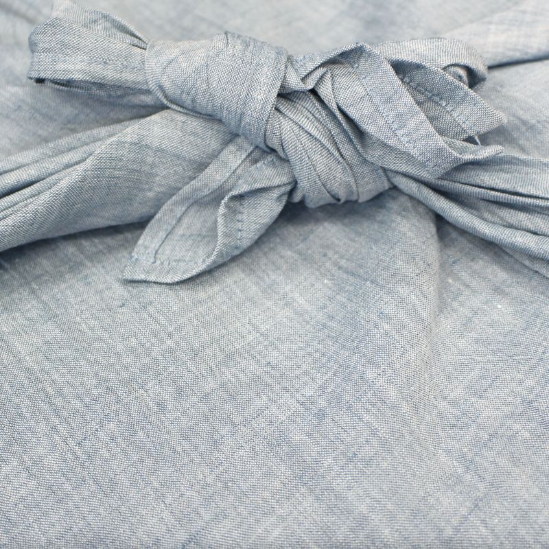 Chijimi Wrapping Cloth (Furoshiki) / Light Blue