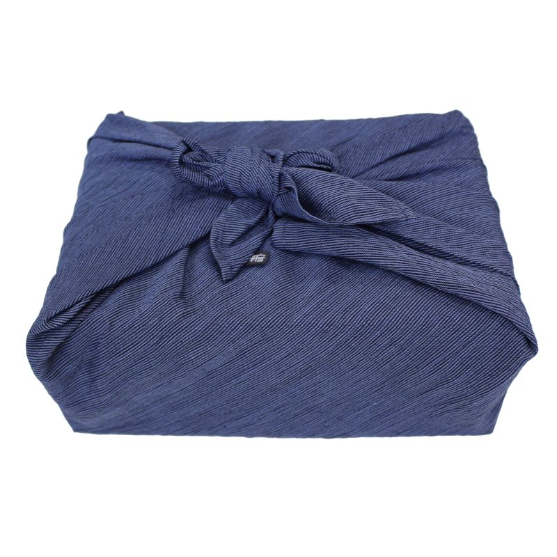 Chijimi Wrapping Cloth (Furoshiki) / Stripe Navy