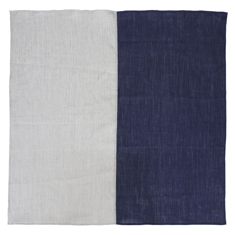 Chijimi Wrapping Cloth (Furoshiki) / StripeGray+Navy