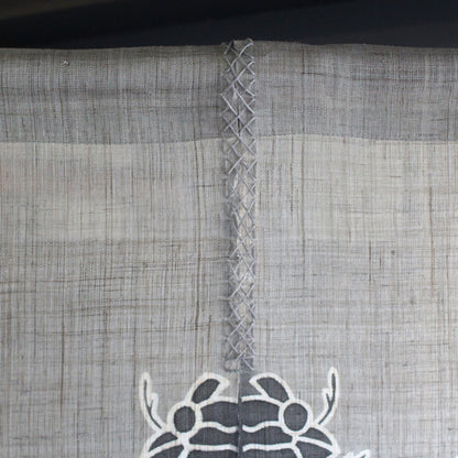 Japanese Curtain (Noren) / Ramie / Dragonfly /  Grey / W90xH120cm