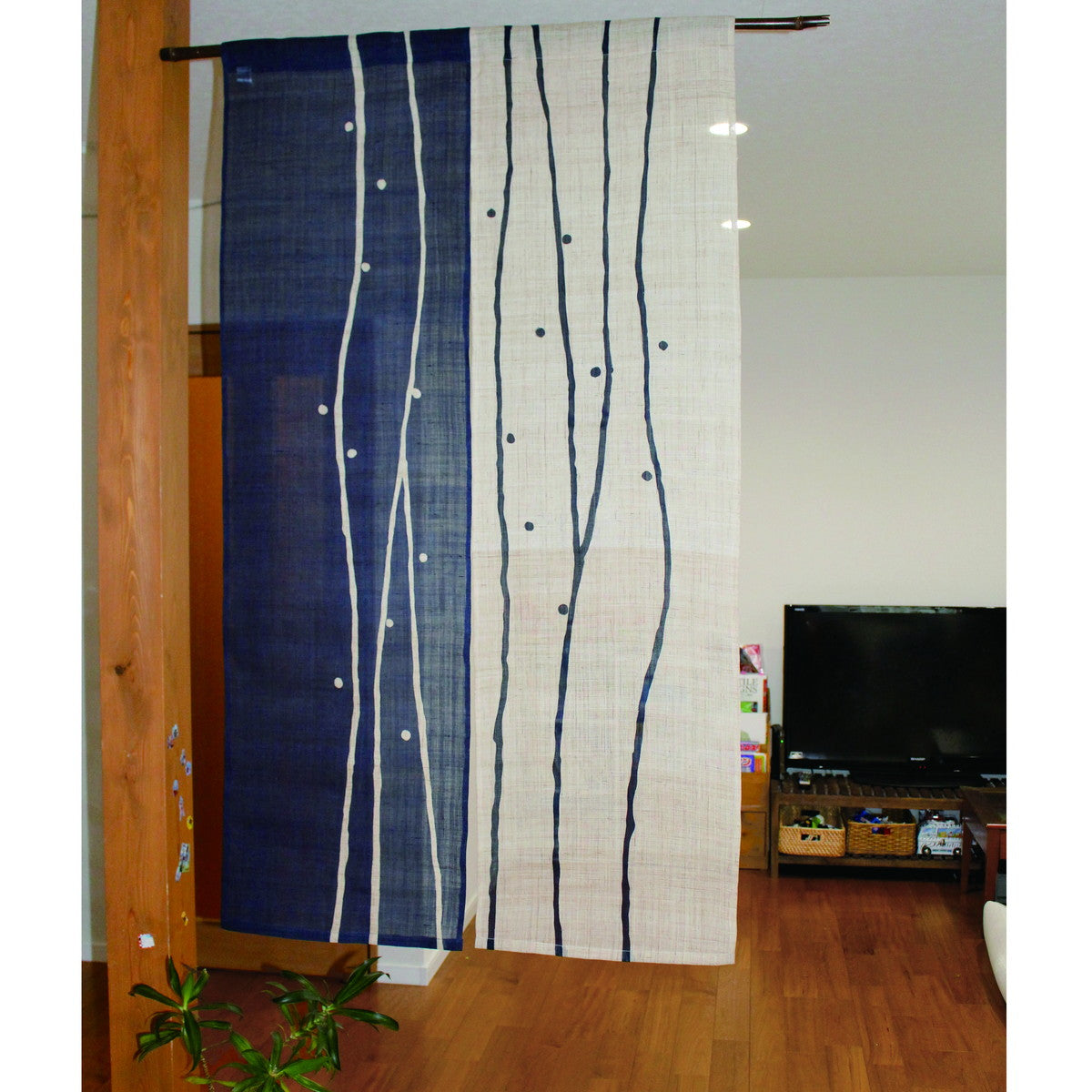 Japanese Curtain (Noren) / Ramie / Yuragi / Indigo / W84xH150cm