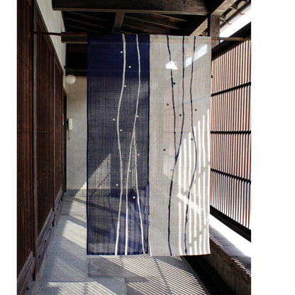 Japanese Curtain (Noren) / Ramie / Yuragi / Indigo / W84xH150cm