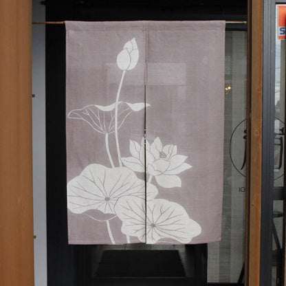 Japanese Curtain (Noren) / Ramie / Lotus / Light purple / W84xH120cm