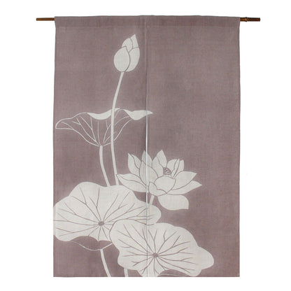 Japanese Curtain (Noren) / Ramie / Lotus / Light purple / W84xH120cm