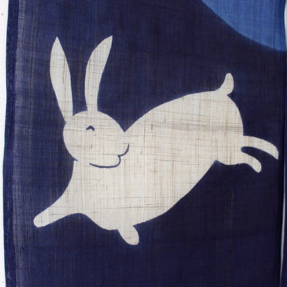 Japanese Curtain (Noren) / Ramie /Celestial Rabbit  / Indeigo / W84xH150cm
