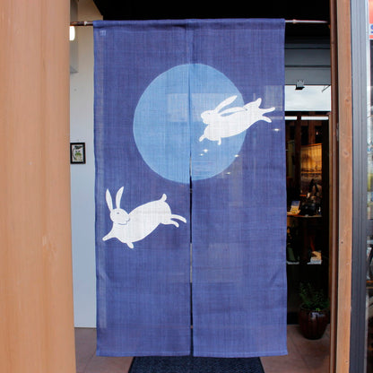 Japanese Curtain (Noren) / Ramie /Celestial Rabbit  / Indeigo / W84xH150cm