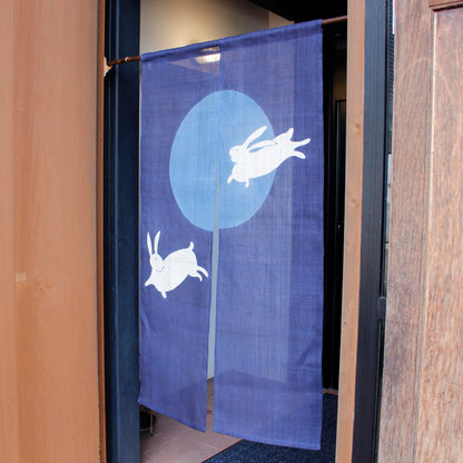 Japanese Curtain (Noren) / Ramie /Celestial Rabbit  / Indeigo / W84xH150cm