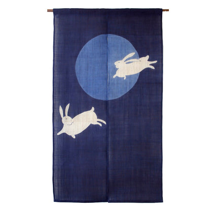 Japanese Curtain (Noren) / Ramie /Celestial Rabbit  / Indeigo / W84xH150cm