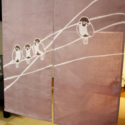 Japanese Curtain (Noren) / Ramie / Sparrow / Reddish gray / W84xH120cm