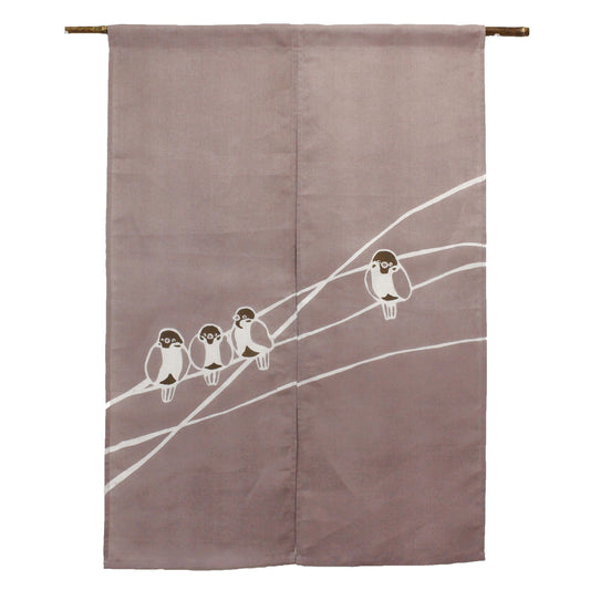 Japanese Curtain (Noren) / Ramie / Sparrow / Reddish gray / W84xH120cm