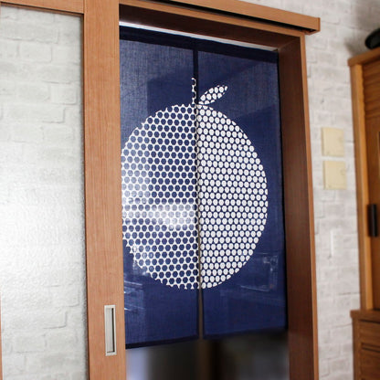 Japanese Curtain (Noren) / Ramie / Kikko Apple / Indigo / W84xH120cm