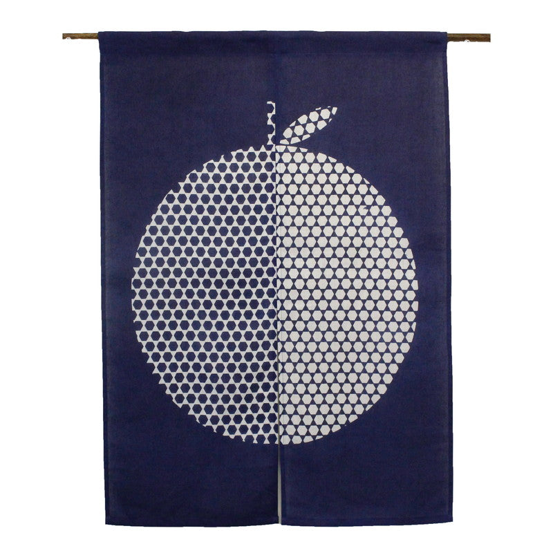 Japanese Curtain (Noren) / Ramie / Kikko Apple / Indigo / W84xH120cm