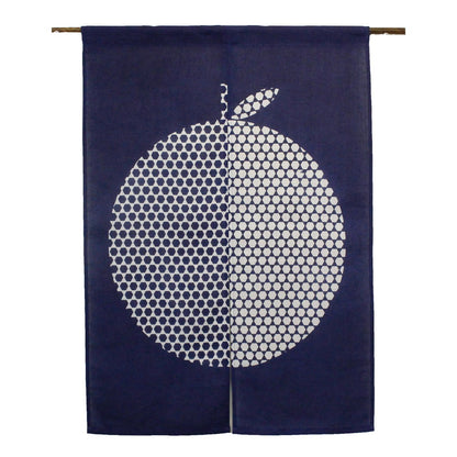 Japanese Curtain (Noren) / Ramie / Kikko Apple / Indigo / W84xH120cm