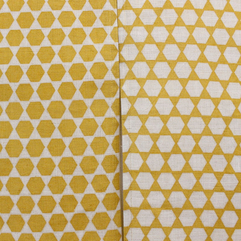 Japanese Curtain (Noren) / Ramie / Kikko Apple / Yellow / W84xH120cm