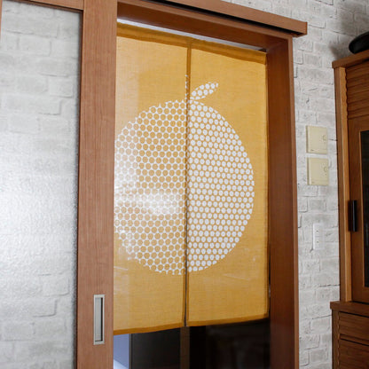 Japanese Curtain (Noren) / Ramie / Kikko Apple / Yellow / W84xH120cm