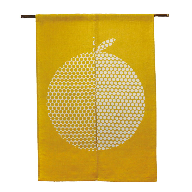 Japanese Curtain (Noren) / Ramie / Kikko Apple / Yellow / W84xH120cm