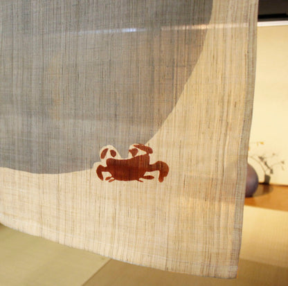 Japanese Curtain (Noren) / Ramie / Natural / Crab  / W84xH120cm